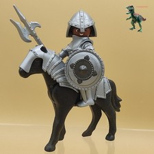 Figurine homme noir-chevalier médiéval cheval-soldat avec armure