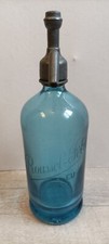 Bouteille siphon eau de seltz Bleu - Roussel Fétré a EU - A. Lecomte Pharmacien