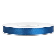 Ruban satin double face 6mm bleu marine x 25 mètres