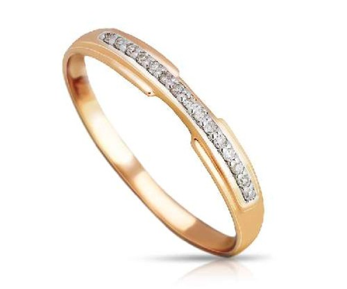 14ct bague jaune - jaune, décoré
