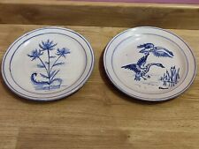 Paire Assiette Signé R.ROUMA ( Vallauris ) - Décor Canards & Roseaux - Chasse