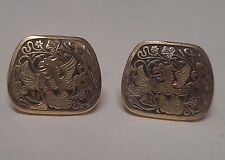 ANCIEN BIJOU DE CHEMISE BOUTONS DE MANCHETTE OR DE TOLÈDE DRAGON CUFFLINKS # D2