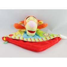 Doudou plat tigrou rouge bleu