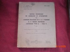 ANCIENNE NOTICE TECHNIQUE  ENTRETIEN  CAMION  TRACTEUR  4 RM  AUTOCAR TYP U7144
