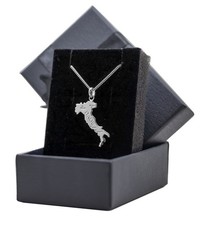 collier pendentif ITALIE en argent massif 925 prêt à offrir + chaine, coffret