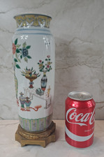 vase rouleau porcelaine de Chine 18e 19e antique chinese famille verte 18c 19c