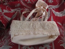 ancien petit sac a main pochette bourse en tissu et dentelle