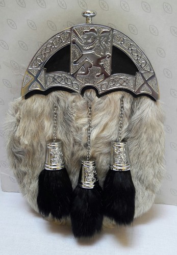 Scottish kilt dress - white, grey