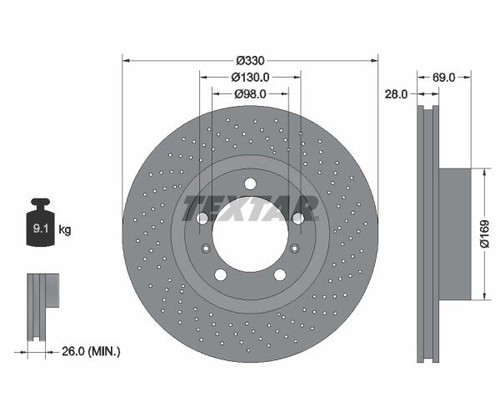 Textar disque frein pro - de,