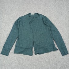 Masai Femmes Cardigan TAILLE S Alpaca Laine Merino Bleu Canard Ouvert Drapé Pull