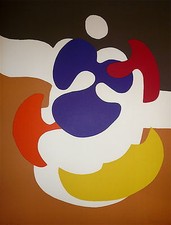 Daniel Pandini lithographie originale signée 1970 abstraction art abstrait art