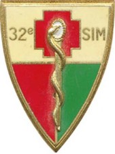 32° Section d’Infirmiers Militaires, guilloché, caducée clipsé,Drago 1780 (3426)