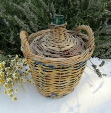bouteille dame jeanne bombonne Vintage 5 L Vintage turquoise rotin