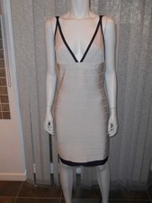 HERVE LEGER V Neck Contrast