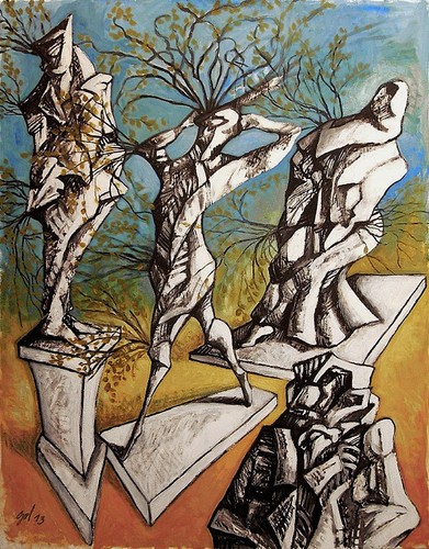 Les statufies peinture - "les,