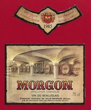BJ42 Etiquette MORGON 1985 Syndicat Viticole de VILLIÉ-MORGON, mise Prod. Réunis