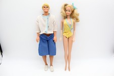 BARBIE & KEN VINTAGE - 2 POUPEES MATTEL - 1966/1968 - ANCIEN -