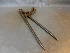 Ancien grand compas de menuisier 34cm en métal art populaire ébéniste