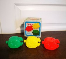 Vintage 1981 PLAYSKOOL "Les Poissons Encastrables" Jouet De Bain Avec Boîte 