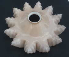 ancienne lampe suspension verre opaline lustre abat-jour vintage N° 30 rose pale