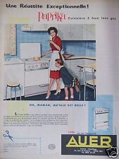 PUBLICITÉ 1959 AUER PAPRIKA CUISINIÈRE 3 FEUX TOUS GAZ - ADVERTISING