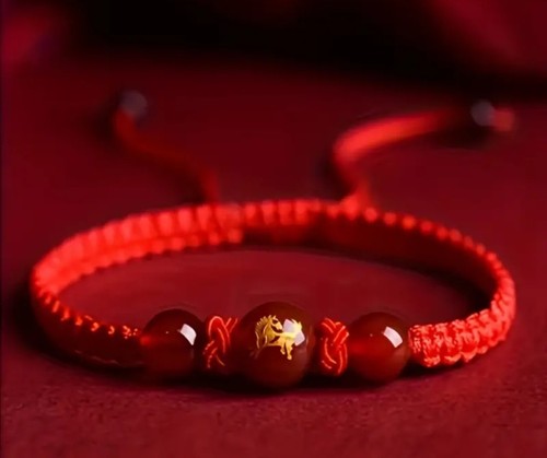 Bracelet pierre rouge cheval - bracelet,