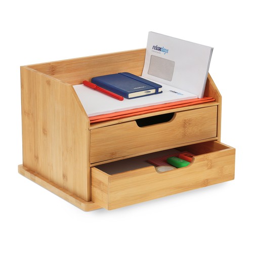Organiseur bureau bambou - organiseur, de