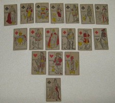 ANCIENNES CARTES A JOUER PEINTES AU POCHOIR