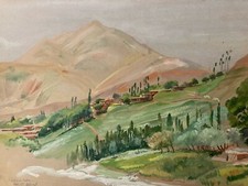 Rare belle peinture Gouache