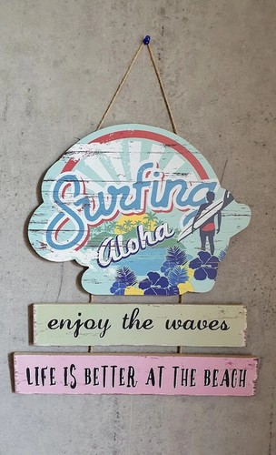 Enseigne bois déco surf - ,