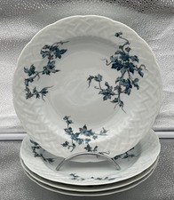 4 ASSIETTES CREUSES PORCELAINE DE LIMOGES BERNARDAUD SAINT SAENS FAUSSE VANNERIE