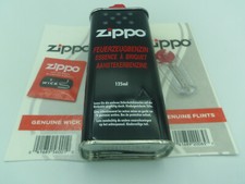 LOT ZIPPO - RECHARGE D'ESSENCE 125 ML POUR BRIQUET + 6 PIERRES + MECHE