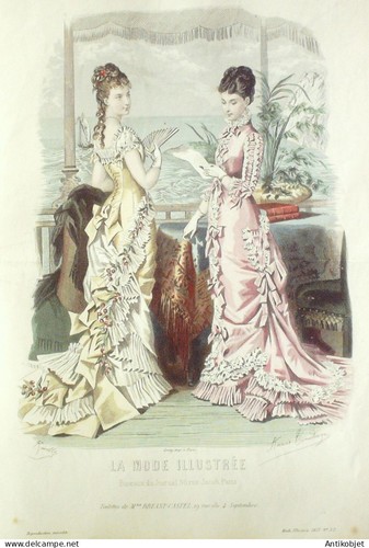 Gravure mode illustree 1877 - illustree, #