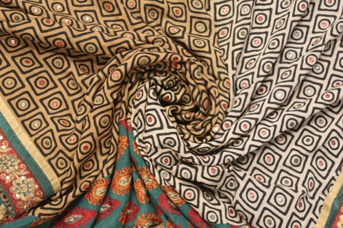 Tissu imprimé chinon sari - imprimé,