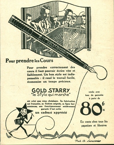 Publicité ancienne stylo gold - publicité,