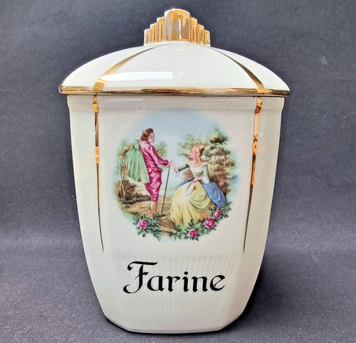 Pot farine porcelaine - farine,