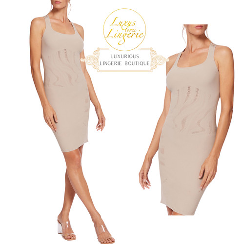 Robe réseau thalia beige - robe, s