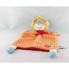 Doudou plat lion orange rouge