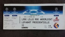 LILLE LOSC VS ANDERLECHT TICKET CHAMPIONS LEAGUE 2006 2007 BELGIQUE BELGIUM