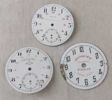 Lot de 3 cadrans de montre gousset, Zenith, Roskopf Système, Chronomètre MMM