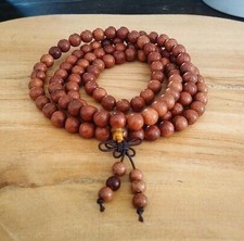 Mala en perles de bois de 8mm Maron - Mala Tibétain - Mala Méditation #86