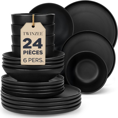 Set vaisselle gres noir - -,