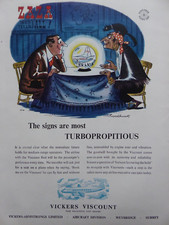 10/1952 PUB VICKERS VISCOUNT AIRLINER CRYSTAL BALL BOULE DE CRISTAL VOYANCE AD