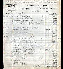 SAINT-JUST (18) CONCESSIONNAIRE GARAGE TRACTEUR Mac CORMICK "René JACQUET" 1956