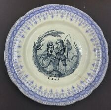 HB CHOISY LE ROI ASSIETTE XIXème  MOIS DE L’ANNÉE N 4 AVRIL/ Antique April plate
