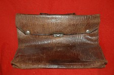 ancien cartable d'écolier,cuir marron