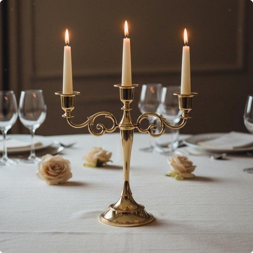 Candélabre métal doré de - candélabre,