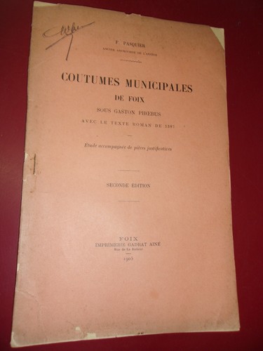 Pasquier coutumes municipales - coutumes,