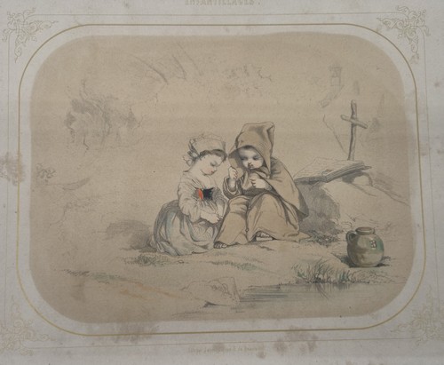 Lithographie ancienne xixe - lithographie,