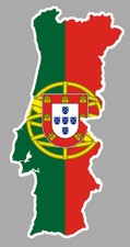 CARTE PAYS PORTUGAL DRAPEAU 12cmX6cm AUTOCOLLANT STICKER AUTO PC029